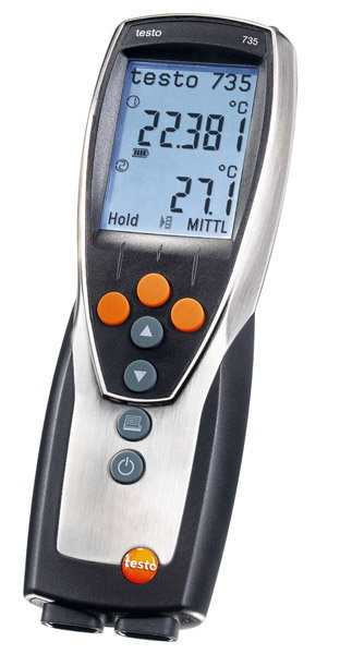 Thermomètre différentiel 3 canaux à sondes radio et filaires 735-1 - TESTO