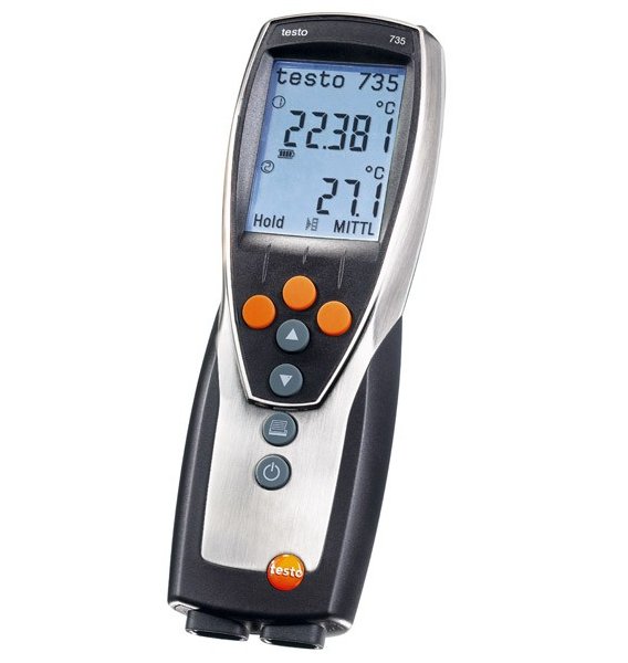 Thermomètre différentiel 3 canaux avec mémoire et interface USB 735-2 - TESTO