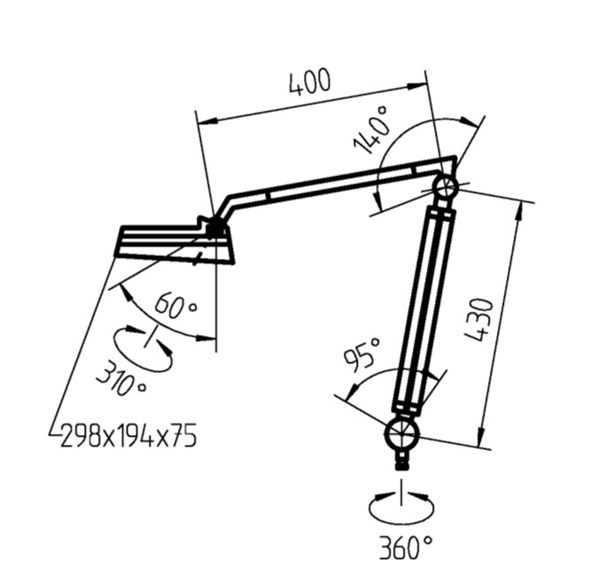 Lampe à loupe avec bras articulé SNLQ 54/2 - LED - Waldmann